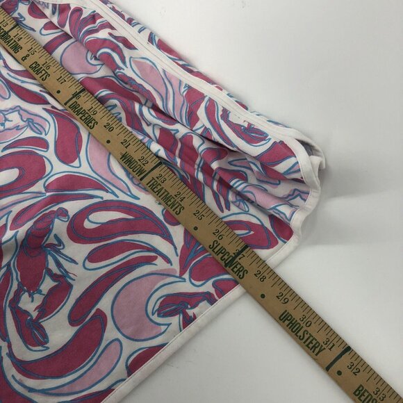 Womens Sporty Beach Strapless Pink Lobster Ruffled Cover Up Pockets Dress Sz L - Picture 14 of 14